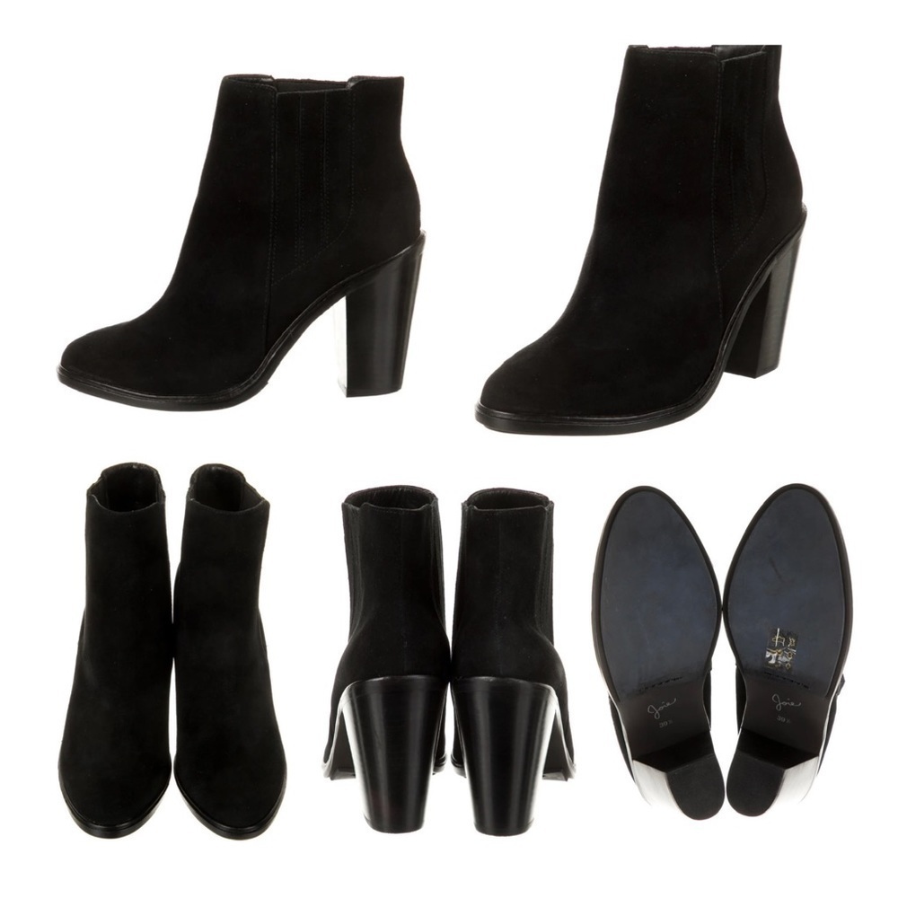 Joie Black Suede Chelsea Ankle Boots